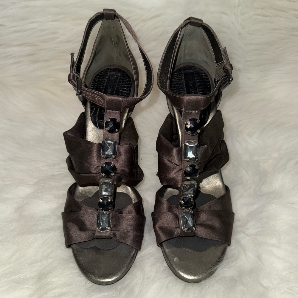 BCBGMaxAzria Dark Brown Satin-y Heels